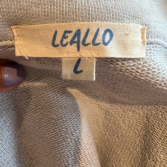 LEALLO grey sweatshirt button down jacket size large - Picture 3 of 8